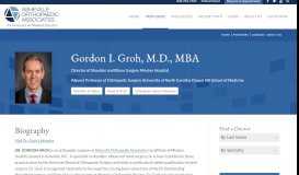 
							         Gordon I. Groh, M.D. - Asheville Orthopedic Associates								  
							    