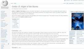 
							         Gothic II: Night of the Raven - Wikipedia								  
							    