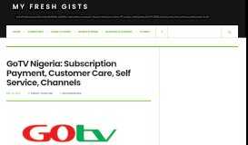 
							         GoTV Nigeria: Subscription, Payment, self service,Customer Care ...								  
							    