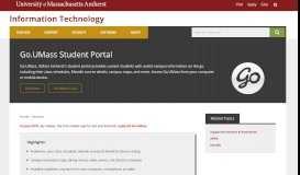 
							         Go.UMass Student Portal | UMass Amherst Information Technology ...								  
							    