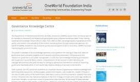 
							         Governance Knowledge Centre – OneWorld Foundation India								  
							    