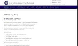 
							         Governing Body – Urmston Grammar School								  
							    