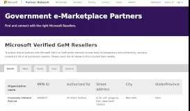
							         Government e-Marketplace Partners - Microsoft Partner Network								  
							    