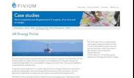 
							         Government IT projects software applications UK Oil Portal - Fivium								  
							    