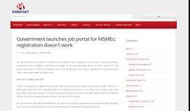 
							         Government launches job portal for MSMEs; registration doesn't work ...								  
							    