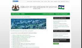 
							         Government of Lesotho - Embassy of the Kingdom of Lesotho in Ireland								  
							    