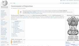 
							         Government of Rajasthan - Wikipedia								  
							    