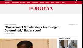 
							         “Government Scholarships Are Budget Determined,” Badara Joof ...								  
							    