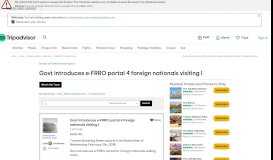 
							         Govt introduces e-FRRO portal 4 foreign nationals visiting I ...								  
							    
