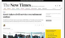 
							         Govt takes civil service recruitment online | The New Times | Rwanda								  
							    