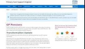 
							         GP Pensions - Primary Care Services England - PCSE - NHS England								  
							    