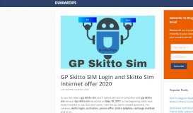 
							         GP Skitto SIM Login and Skitto Sim Internet offer 2020 ...								  
							    