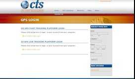 
							         GPS Login | Fleet Tracking | CTS - CTS GPS Fleet Management								  
							    