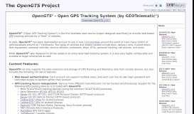 
							         GPS Tracking: Open-Source GPS Tracking System - OpenGTS								  
							    
