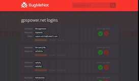 
							         gpspower.net passwords - BugMeNot								  
							    