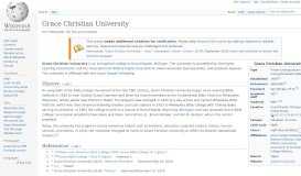 
							         Grace Christian University - Wikipedia								  
							    