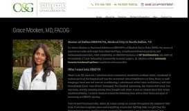 
							         Grace M Mooken, MD - Dallas OBGYN Doctors								  
							    