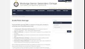 
							         Grade Point Average | Wodonga Senior Secondary College								  
							    