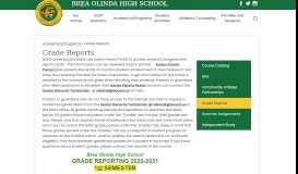 
							         Grade Reports - Counseling - Brea Olinda High School								  
							    