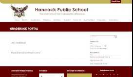 
							         Gradebook Portal – Hancock Public School								  
							    