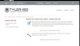 
							         Grades Online / Sign Up to View Grades Online - Tyler - Tyler ISD								  
							    