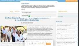 
							         Gradual Dose Reduction of Psychotropic Medications in Skilled Nursing								  
							    