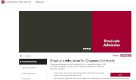 
							         Graduate Admission | Chapman University								  
							    