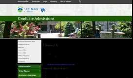 
							         Graduate Admissions - Lehman College								  
							    