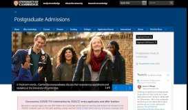
							         Graduate Admissions - University of Cambridge								  
							    