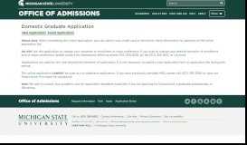 
							         Graduate Application - MSU Admissions - Michigan State University								  
							    