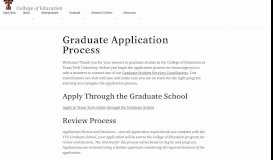 
							         Graduate Application Process | Apply Now | College of Education | TTU								  
							    