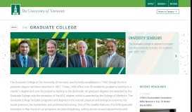 
							         Graduate College | The Graduate College | The University of Vermont								  
							    