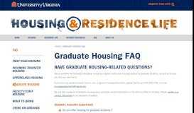
							         Graduate Housing FAQ - UVA Housing & Residence Life - University ...								  
							    