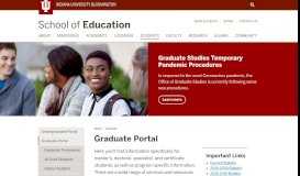 
							         Graduate Portal - IU School of Education - Indiana University ...								  
							    