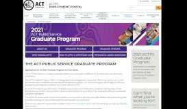 
							         Graduate program - ACTPS Employment Portal - ACT Government								  
							    