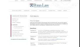 
							         Graduate Programs: Admissions • Penn Law								  
							    