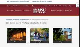 
							         Graduate School » Academics » MSU Texas »								  
							    