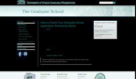 
							         Graduate School Application Status: The Graduate School: UNCW								  
							    