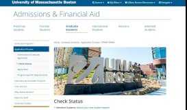 
							         Graduate Students - Admissions & Financial Aid - UMass Boston								  
							    