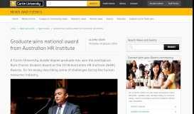 
							         Graduate wins national award from Australian HR Institute - News and ...								  
							    