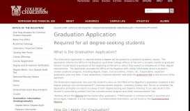 
							         Graduation Application - College of Charleston								  
							    