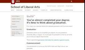 
							         Graduation: Student Portal: School of Liberal Arts: IUPUI								  
							    