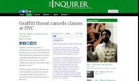 
							         Graffiti threat cancels classes at DVC – The Inquirer								  
							    