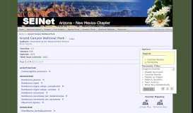 
							         Grand Canyon National Park - SEINet Portal NetworkResearch Checklist								  
							    