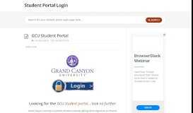 
							         Grand Canyon University - Student Portal Login								  
							    