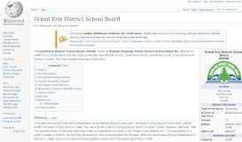 
							         Grand Erie District School Board - Wikipedia								  
							    