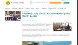 
							         Grand Opening for Our New Basalt Integrated Health Center | Family ...								  
							    