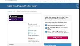 
							         Grand Strand Regional Medical Center | MedicalRecords.com								  
							    