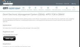 
							         Grant Electronic Management System (GEMS) -APPLY FOR A ...								  
							    