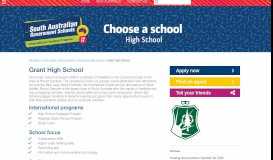 
							         Grant High School - South Australian Government Schools								  
							    